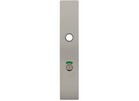 RVS flush rechthoek langschild WC RW zijde 63/8 rood/groen met 3 draadbussen M4 easyfix 240x45x2mm EN1906-kl.4