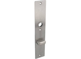RVS flush rechthoek langschild met WC knopje O72/8 met 3 bevestigingsgaten 4mm easyfix 240x45x2mm EN1906-kl.4