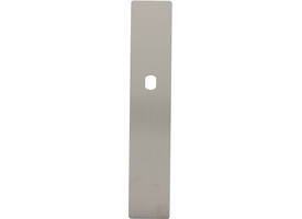 RVS flush rechthoek langschild BL met Q-gat voor vaste knop en 3 draadbussen M4 240x45x2mm