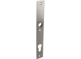 RVS flush rechthoek smalschild PC92 met 3 bevestigingsgaten 4mm easyfix 240x30x2mm