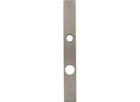 RVS flush rechthoek smalschild RC74 met 3 draadbussen M4 easyfix 240x30x2mm