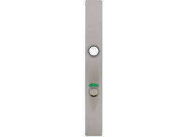 RVS flush rechthoek smalschild WC RW zijde 78/8 rood/groen met 3 draadbussen M4 easyfix 240x30x2mm