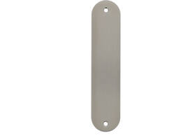 RVS flush afgerond kortschild GK/BL met 2 bevestigingsgaten 4mm 180x40x2mm