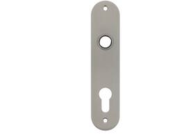 RVS flush afgerond kortschild PC72 met 2 bevestigingsgaten 4mm easyfix 180x40x2mm