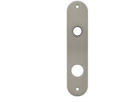 RVS flush afgerond kortschild RC78 met 2 bevestigingsgaten 4mm easyfix 180x40x2mm