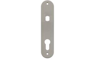 RVS flush afgerond kortschild PC72 met Q-gat en 2 bevestigingsgaten 4mm 180x40x2mm