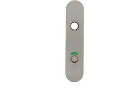 RVS flush afgerond kortschild WC RW zijde 72/8 met 2 draadbussen M4 easyfix 180x40x2mm