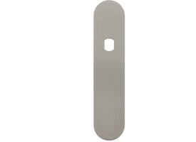 RVS flush afgerond kortschild BL met Q-gat en 2 draadbussen M4 180x40x2mm