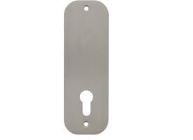RVS flush afgerond kortschild breed GK/PC72 met 2 bevestigingsgaten 4mm 180x60x2mm