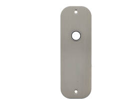 RVS flush afgerond kortschild breed BL met 2 bevestigingsgaten 4mm easyfix 180x60x2mm