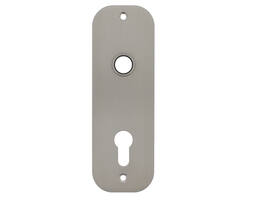 RVS flush afgerond kortschild breed PC78 met 2 bevestigingsgaten 4mm easyfix 180x60x2mm