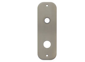 RVS flush afgerond kortschild breed RC78 met 2 bevestigingsgaten 4mm easyfix 180x60x2mm