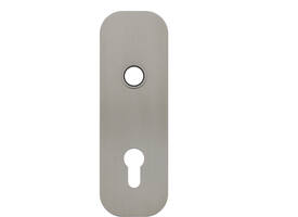 RVS flush afgerond kortschild breed PC78 met 2 draadbussen M4 easyfix 180x60x2mm