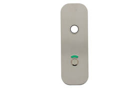 RVS flush afgerond kortschild breed WC RW zijde 63/8 met 2 draadbussen M4 easyfix 180x60x2mm