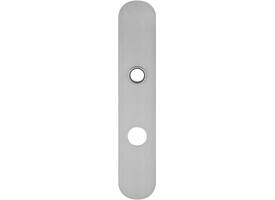 RVS flush afgerond langschild RC74 met 3 draadbussen M4 easyfix 240x45x2mm EN1906-kl.4