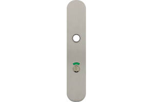 RVS flush afgerond langschild WC RW zijde 63/8 rood/groen met 3 draadbussen M4 easyfix 240x45x2mm EN1906-kl.4