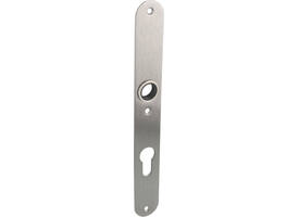 RVS flush afgerond smalschild PC72 met 3 bevestigingsgaten 4mm easyfix 240x30x2mm