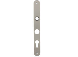 Smalschild RVS afgerond  easyfix RC60/PC108 255x32x2mm met 2 bevestigingsgaten 4mm