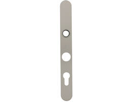 Smalschild RVS afgerond  easyfix RC60/PC108 255x32x2mm met 2 draadbussen M4