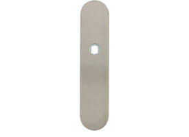 Veiligheid klik binnenschild breed afgerond, Q-gat voor vaste knop 250x55x8mm, 3 x M6 doorgaande nokken BL