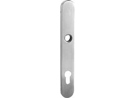 RVS klikschild afgerond smal 250x35x8mm, stalen basisschild met 3 schroefgaten 4mm easyfix PC72