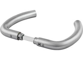 Deurkrukken RVS 145x72mm Ø20mm met krukstift 8x84mm geschikt voor deur- en beslagdikte van 44-69mm.