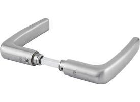 Deurkrukken blokmodel RVS 124x59mm met krukstift 9x84mm geschikt voor deur- en beslagdikte van 44-69mm.