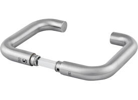 Deurkrukken U-model RVS 138x70mm Ø20mm, met krukstift 9x84mm geschikt voor deur- en beslagdikte van 40-69mm