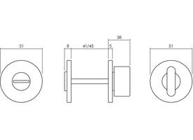 Olivari wc-sluiting Link 6mm stift, rond 51x5mm Messing mat titaan PVD