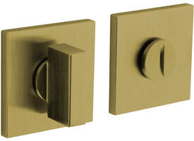 Olivari wc-sluiting Space Q 6mm stift, vierkant 51x5mm met nokken en doorgaande bevestiging Messing mat titaan PVD