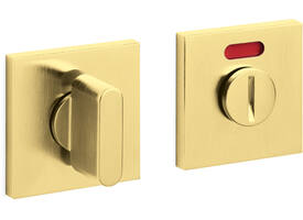 Olivari wc-sluiting Link Q 6mm stift, vierkant 51x5mm met venster + nokken en doorgaande bevestiging Messing mat titaan PVD