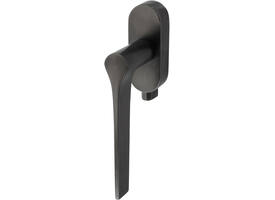 Olivari raamkruk afsluitbaar Lama L + ovaal rozet 87x32x18mm, stift 7x42mm Antraciet mat titaan PVD