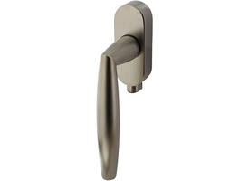 Olivari raamkruk afsluitbaar Aurelia + ovaal rozet 87x32x18mm, stift 7x42mm Nikkel mat titaan PVD