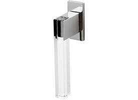 Olivari raamkruk Ice Cube + rechthoekig rozet 71x32x5mm, stift 7x42mm Chroom/transparant
