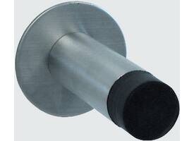 Deurbuffer met achterplaat 53x2mm met stootbuffer zwart rond 25x15mm L=52mm
