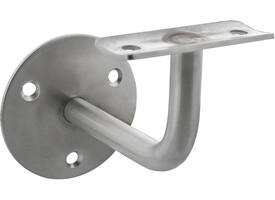 Slimline leuningdrager 75mm van roestvaststaal AISI316 zijdeglans geborsteld opschroevend model voorzien van 3 montage/bevestigingsgaten
