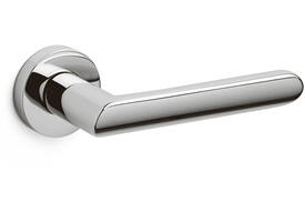 Olivari deurkruk Emilia + ronde geveerde rozet 47x10mm opschroevende bevestiging Chroom