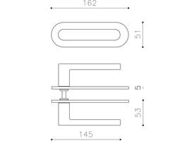 Olivari Deurkruk Link + ovaal geveerd schild 162x51mm met doorgaande bevestiging Brons mat titaan PVD