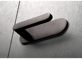 Olivari Deurkruk Link + ovaal geveerd schild 162x51mm met doorgaande bevestiging Antraciet mat titaan PVD