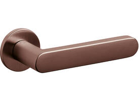 Olivari deurkruk Link + ronde geveerde rozet 51x5mm met nokken en doorgaande bevestiging Brons mat titaan PVD