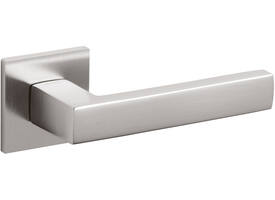 Olivari deurkruk Planet Q + vierkant geveerde rozet 51x5mm met nokken en doorgaande bevestiging RVS mat titaan PVD