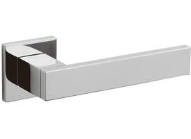 Olivari deurkruk Diana + vierkant geveerde rozet 51x5mm met nokken en doorgaande bevestiging Chroom