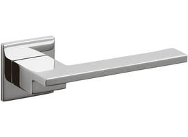 Olivari deurkruk Living + vierkant geveerde rozet 51x5mm met nokken en doorgaande bevestiging Chroom