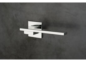 Olivari deurkruk Living + vierkant geveerde rozet 51x5mm met nokken en doorgaande bevestiging Chroom