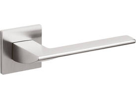 Olivari deurkruk Trend + vierkant geveerde rozet 51x5mm met nokken en doorgaande bevestiging RVS mat titaan PVD