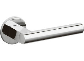 Olivari deurkruk Euclide + ronde geveerde rozet 51x5mm met nokken en doorgaande bevestiging Chroom
