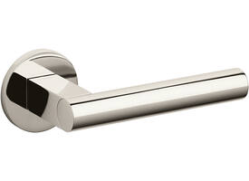 Olivari deurkruk Euclide + ronde geveerde rozet 51x5mm met nokken en doorgaande bevestiging Nikkel titaan PVD