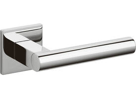 Olivari deurkruk Euclide Q + vierkant geveerde rozet 51x5mm met nokken en doorgaande bevestiging Chroom