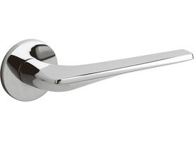 Olivari deurkruk Twist + ronde geveerde rozet 51x5mm met nokken en doorgaande bevestiging Chroom