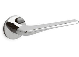 Olivari deurkruk Twist + ronde geveerde rozet 51x5mm opschroevende bevestiging Chroom
